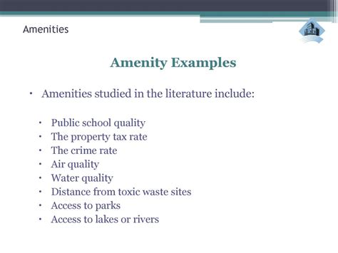 basic amenities examples|92 Examples of Amenities .
